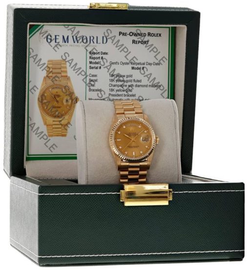 Rolex Pre-Owned Day-Date Presidential Watch, Champagne Diamond Dial, 36mm - Image 4