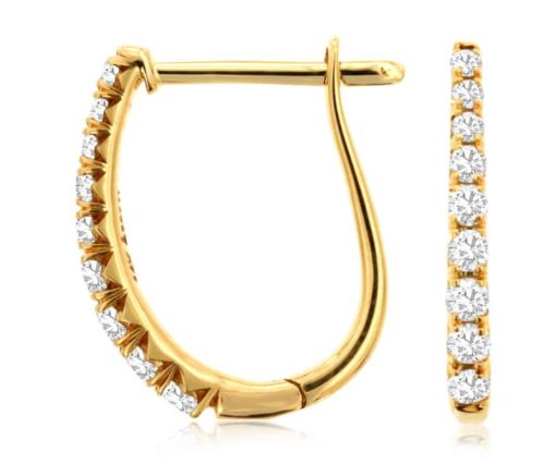 Royal Jewelry 14K Yellow Gold Diamond Earrings