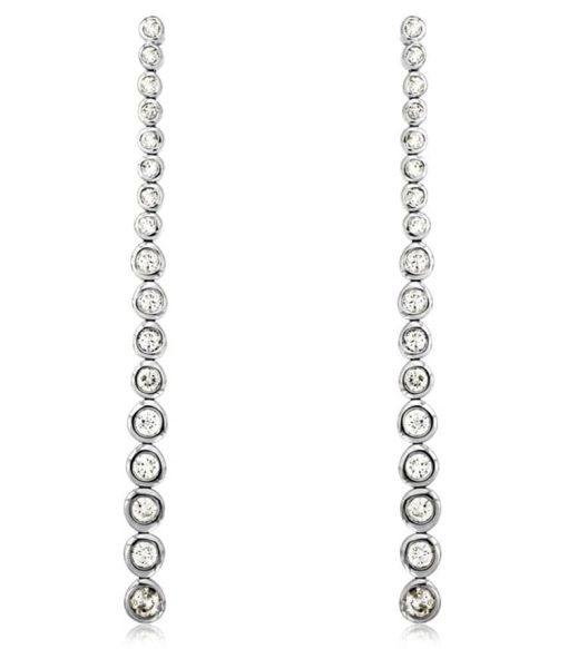 Royal Jewelry 14K White Gold Diamond Earrings