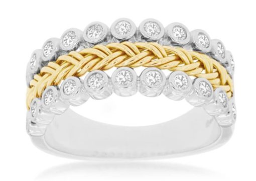 Royal Jewelry 14K White Gold Diamond Wedding Band