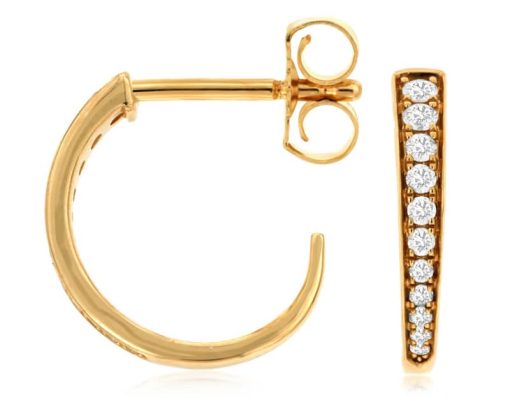 Royal Jewelry 14K Yellow Gold Diamond Earrings