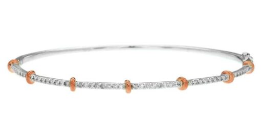 Royal Jewelry 14K White Gold Diamond Bangle