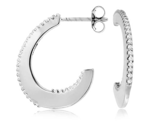 Royal Jewelry 14K White Gold Diamond Earrings