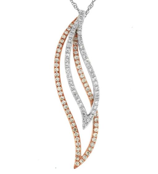 Royal Jewelry 14K White Gold Diamond Pendant