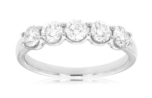 Royal Jewelry 14K White Gold Diamond Wedding Band