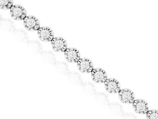 Royal Jewelry 14K White Gold Diamond Bracelet