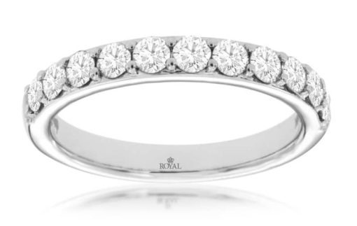 Royal Jewelry 14K White Gold Diamond Wedding Band