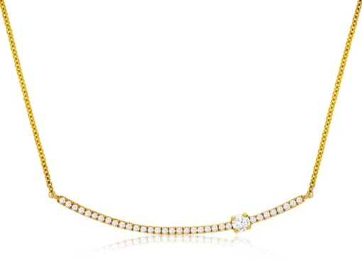Royal Jewelry 14K Yellow Gold Diamond Necklace