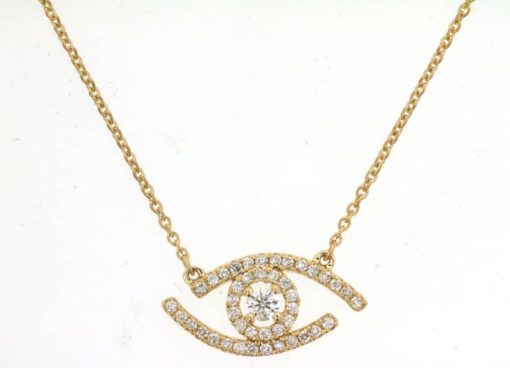 Royal Jewelry 14K Yellow Gold Diamond Necklace