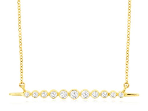 Royal Jewelry 14K Yellow Gold Diamond Necklace