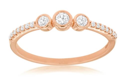 Royal Jewelry 14K Rose Gold Diamond Engagement Ring