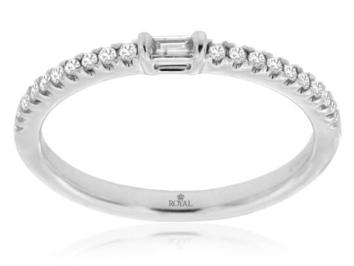Royal Jewelry 14K White Gold Diamond Wedding Band