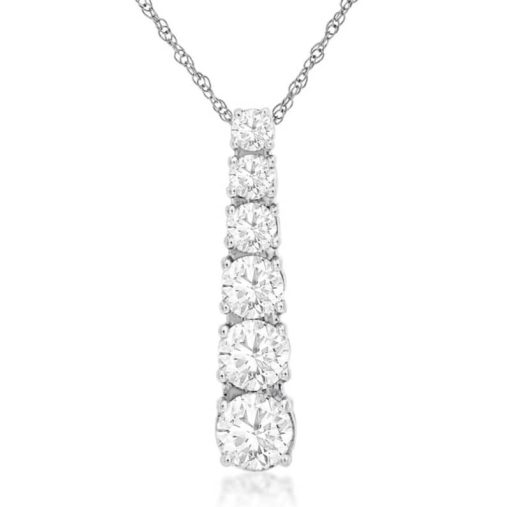Royal Jewelry 14K White Gold Diamond Pendant
