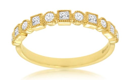 Royal Jewelry 14K Yellow Gold Diamond Wedding Band