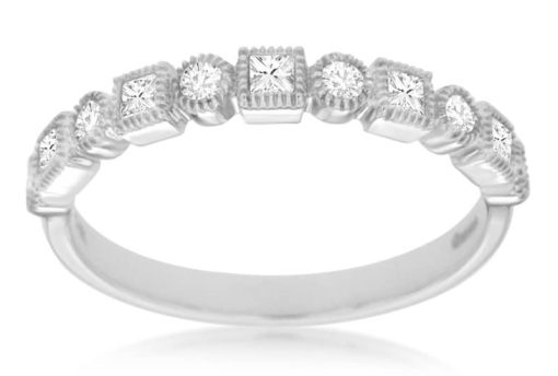 Royal Jewelry 14K White Gold Diamond Wedding Band