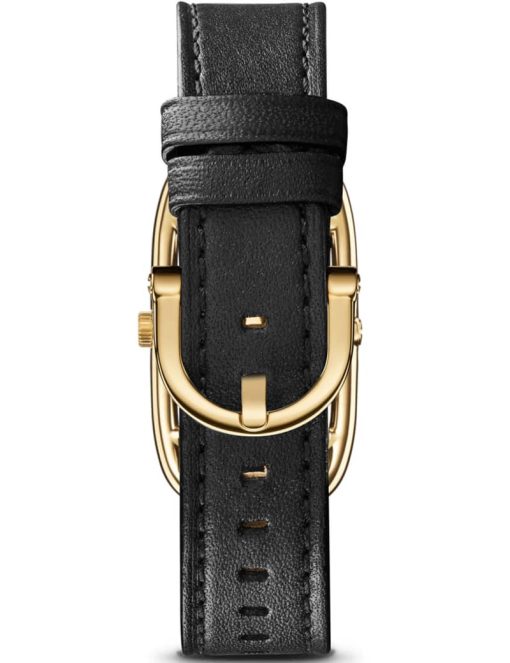 Shinola The Bike Lock Black Leather Strap Watch, Champagne Sunray Dial, 20mm - Image 5