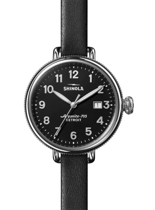 Shinola The Birdy Quartz Black/Bourbon Leather Strap 38mm Watch - Image 3