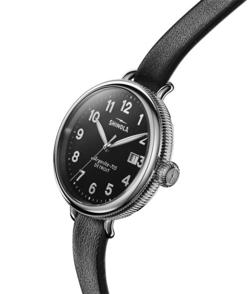 Shinola The Birdy Quartz Black/Bourbon Leather Strap 38mm Watch - Image 4