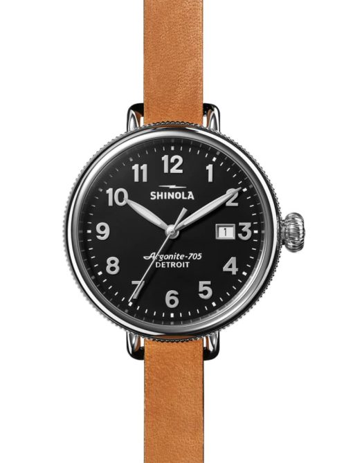 Shinola The Birdy Quartz Black/Bourbon Leather Strap 38mm Watch - Image 2