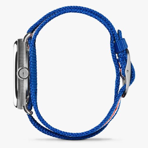 Shinola The Birdy Quartz Red/White/Blue Strap Watch, White Matte Velvet Dial, 38mm - Image 3