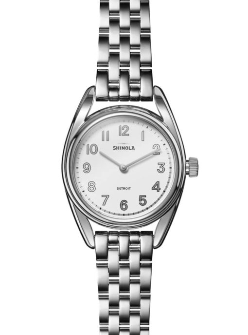 Shinola The Derby Polished Silver-Tone Stainless Steel Watch, Silver Bracelet, 30mm