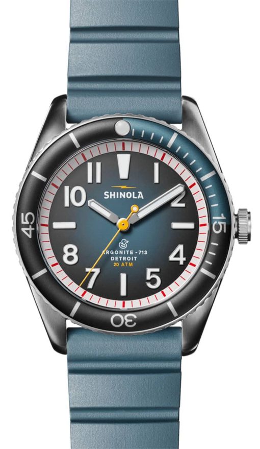 Shinola The Duck Matte Dial Slate Green Rubber Watch, 42mm