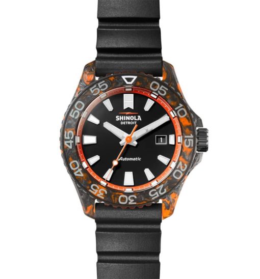 Shinola The Forged Carbon Monster Automatic Black Dial Leather-Backed Nylon Watch, 45mm - Image 2