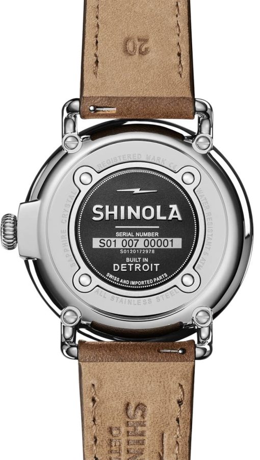 Shinola The Runwell Matte Blue Velvet Dial Tan Leather Watch, 41mm - Image 5