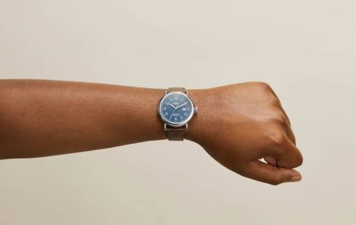 Shinola The Runwell Matte Blue Velvet Dial Tan Leather Watch, 41mm - Image 8