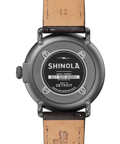 Shinola The Runwell Quartz Black Leather Strap 47mm Watch - Image 5