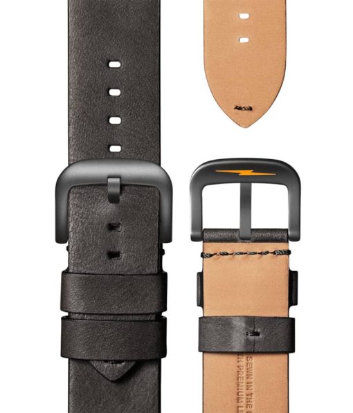 Shinola The Runwell Black Leather Strap Watch, Rust Red Matte Dial, 47mm - Image 4