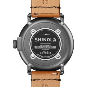 Shinola The Runwell Bourbon Leather Strap Watch, Midnight Blue Dial, 47mm - Image 6