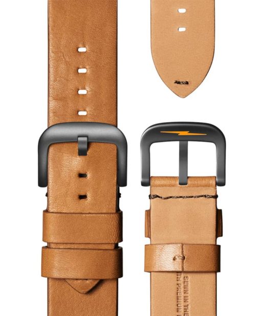 Shinola The Runwell Bourbon Leather Strap Watch, Midnight Blue Dial, 47mm - Image 4