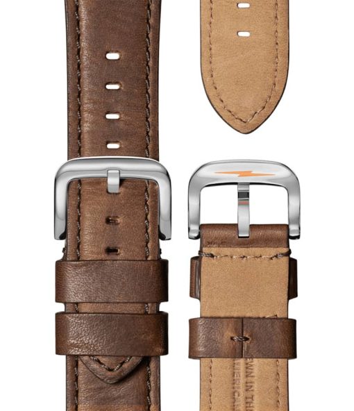 Shinola The Runwell Chrono British Tan Leather Strap Watch, Slate Blue Dial, 47mm - Image 4