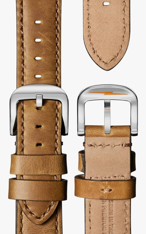 Shinola The Runwell Honey Leather Strap Watch Black Degrade Dial, 41mm - Image 4