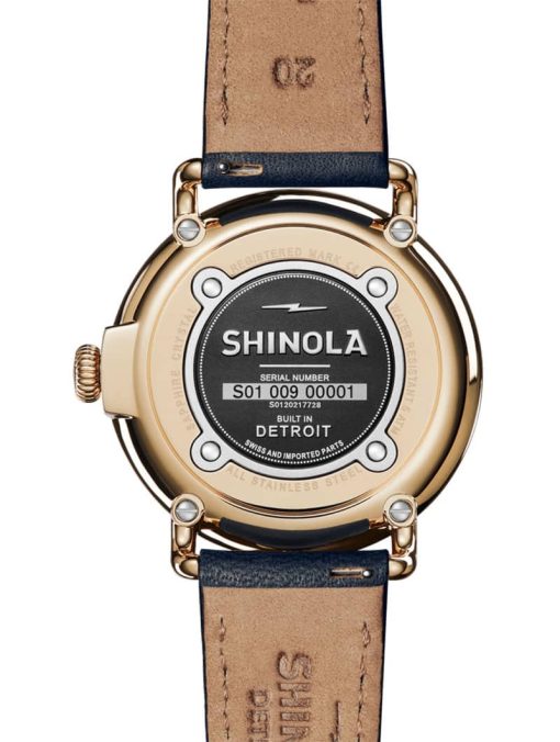Shinola The Runwell White Dial Watch, Navy Leather Strap, 41mm - Image 6