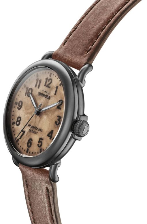 Shinola The Runwell Petoskey Stone Dial British Tan Leather Strap Watch, 41mm - Image 2