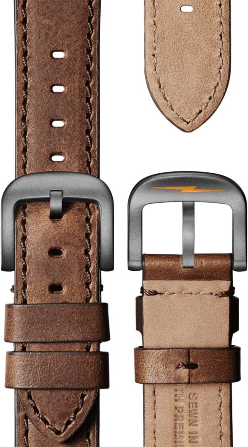 Shinola The Runwell Petoskey Stone Dial British Tan Leather Strap Watch, 41mm - Image 7