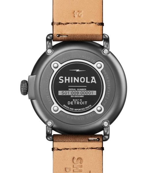 Shinola The Runwell Tan Leather Strap Watch, Dark Green Dial, 47mm - Image 6