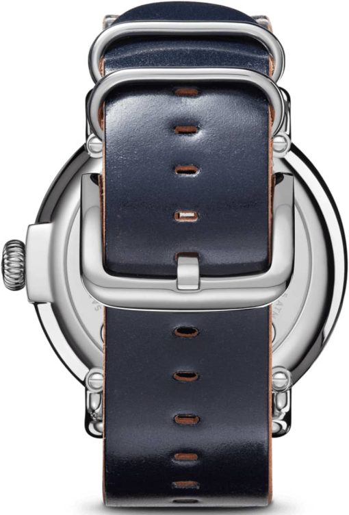 Shinola The Runwell White Dial Navy Leather Watch, 47mm - Image 6