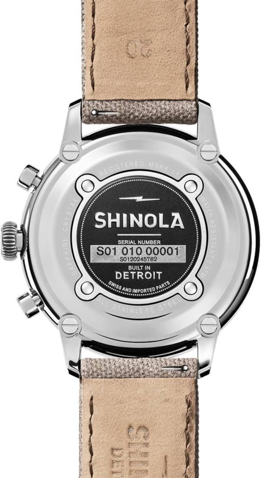 Shinola The Traveler Chrono Alabaster Textured Dial Canvas Watch, 42mm - Image 5