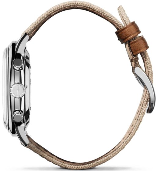 Shinola The Traveler Chrono Alabaster Textured Dial Canvas Watch, 42mm - Image 4