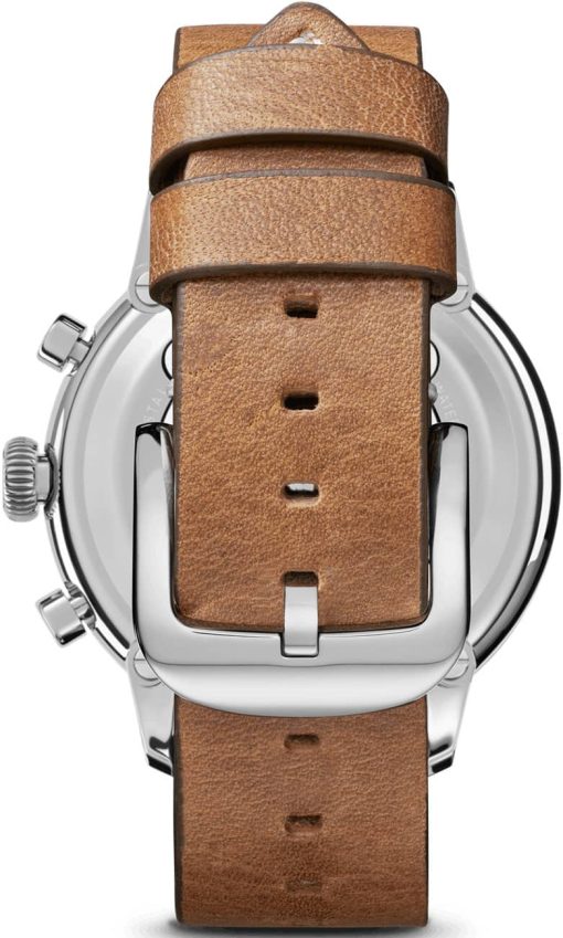 Shinola The Traveler Chrono Golden Dial Leather Watch, 42mm - Image 6