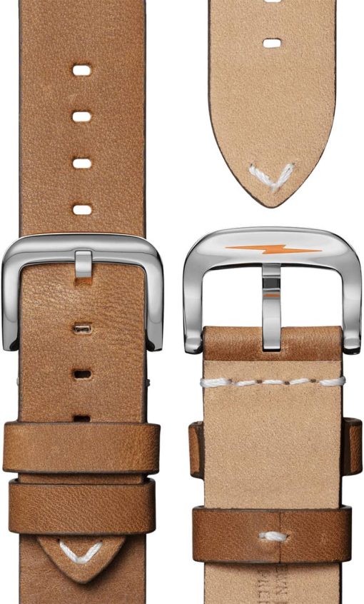 Shinola The Traveler Chrono Golden Dial Leather Watch, 42mm - Image 5