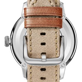 Shinola The Traveler Subsecond Alabaster Textured Dial Dune Canvas Strap Watch, 42mm - Image 6