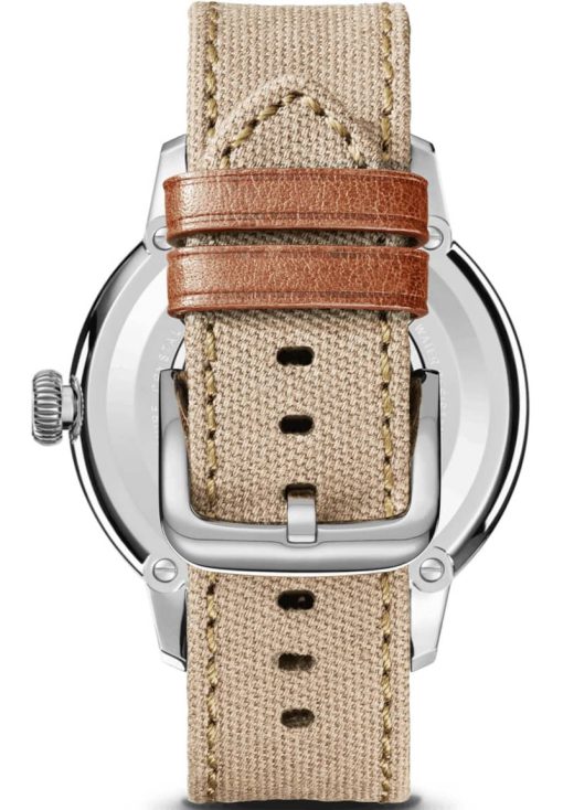 Shinola The Traveler Subsecond Alabaster Textured Dial Dune Canvas Strap Watch, 42mm - Image 6
