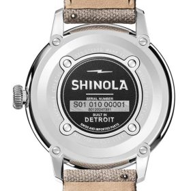 Shinola The Traveler Subsecond Alabaster Textured Dial Dune Canvas Strap Watch, 42mm - Image 5
