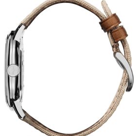 Shinola The Traveler Subsecond Alabaster Textured Dial Dune Canvas Strap Watch, 42mm - Image 4