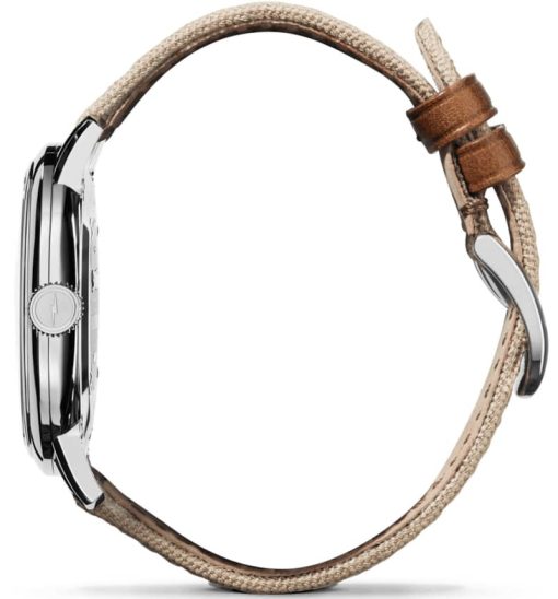 Shinola The Traveler Subsecond Alabaster Textured Dial Dune Canvas Strap Watch, 42mm - Image 4