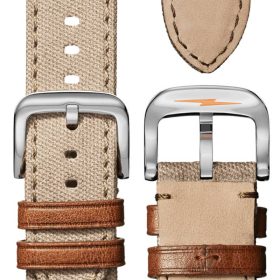 Shinola The Traveler Subsecond Alabaster Textured Dial Dune Canvas Strap Watch, 42mm - Image 7